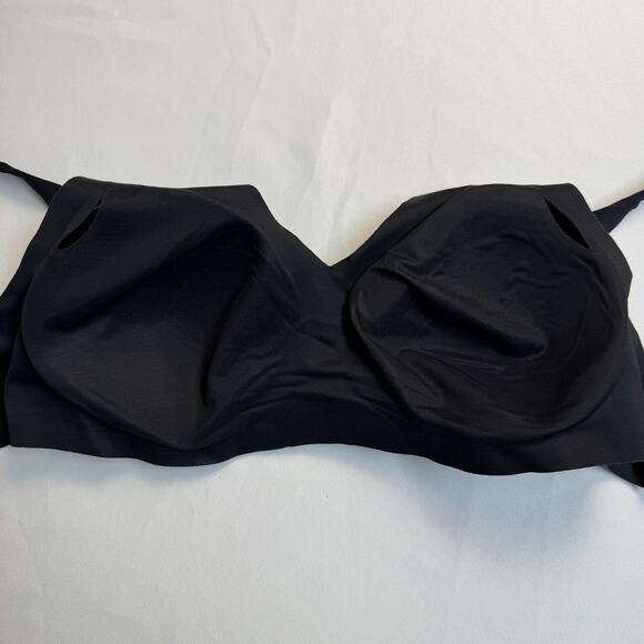 Hanes DHHU42 Ultra-Light Comfort V-Neck Wireless Bra Black Size Large - Picture 4 of 6